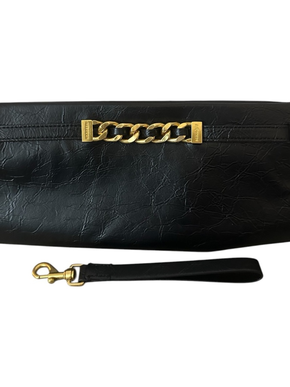 Rebecca Minkoff Black & Gold Chain Clutch | Convertible Wristlet & Dust Bag  NWT - Picture 2 of 16
